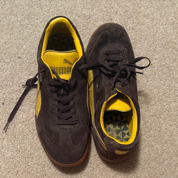 Puma super liga OG retro sneakers size 10 brown and yellow - Picture 4 of 8